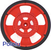 Solarbotics SW-R RED Servo Wheel with Encoder Stripes, Silicone Tire